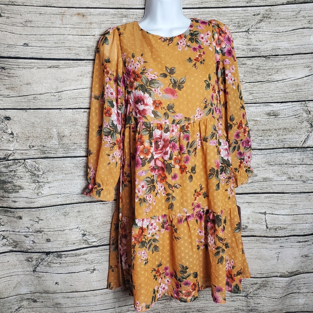 Speechless Kids Mustard /rose Dress Size 16.Pit to pit approx: 16.5 inches Ri